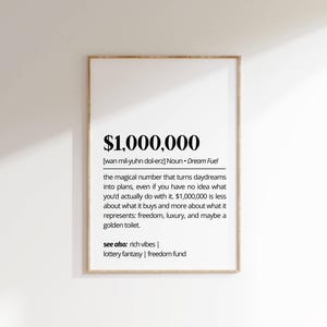 1,000,000 Definition Print, Minimalist Typography Art (Digital Download)