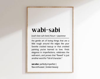 Wabi-Sabi Definition Print, Japanese Aesthetic (Digital Download)
