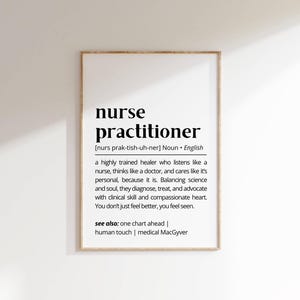 Funny Nurse Practitioner Definition Print: NP Office Decor (Digital Download)