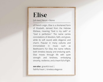 Elise Name Meaning Print | Personalized Gift | Nursery Wall Art | Instant Digital Download