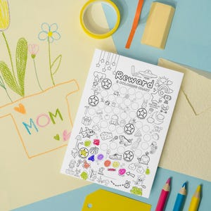 Progress Chart Coloring Printable Set of 2 Reward and Coloring Chart for Kids Fun Gift Reward ...