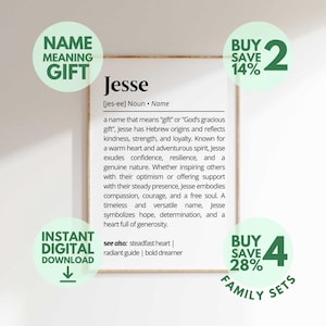 Jesse Name Meaning Print | Personalized Gift | Nursery Wall Art | Instant Digital Download