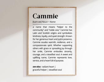 Cammie Name Meaning Print | Personalized Gift | Nursery Wall Art | Instant Digital Download