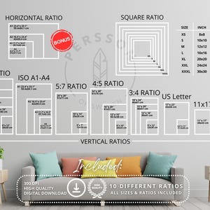 All included sizes and ratios to this listing. A total of 10 of the most commonly used ratios to choose from. Horizontal is the bonus ratio!