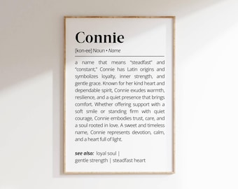 Connie Name Meaning Print | Personalized Gift | Nursery Wall Art | Instant Digital Download