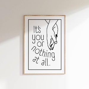 Minimalist Line Drawing Couples Print: Romantic Love Quote (Digital Download)