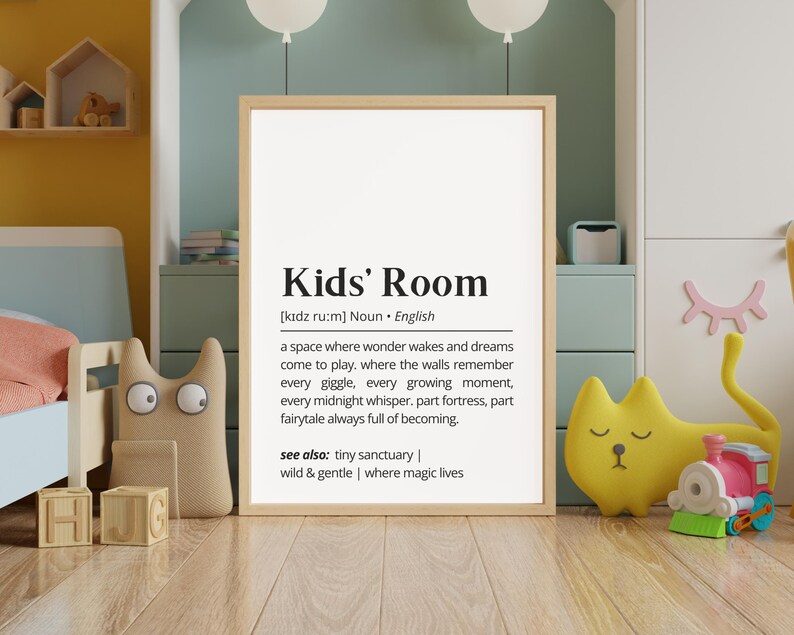 Kids Room Definition Print: Playroom Wall Art (digital Download) - Etsy