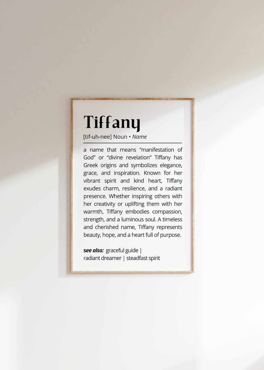 Tiffany Name Meaning Print | Personalized Gift | Nursery Wall Art