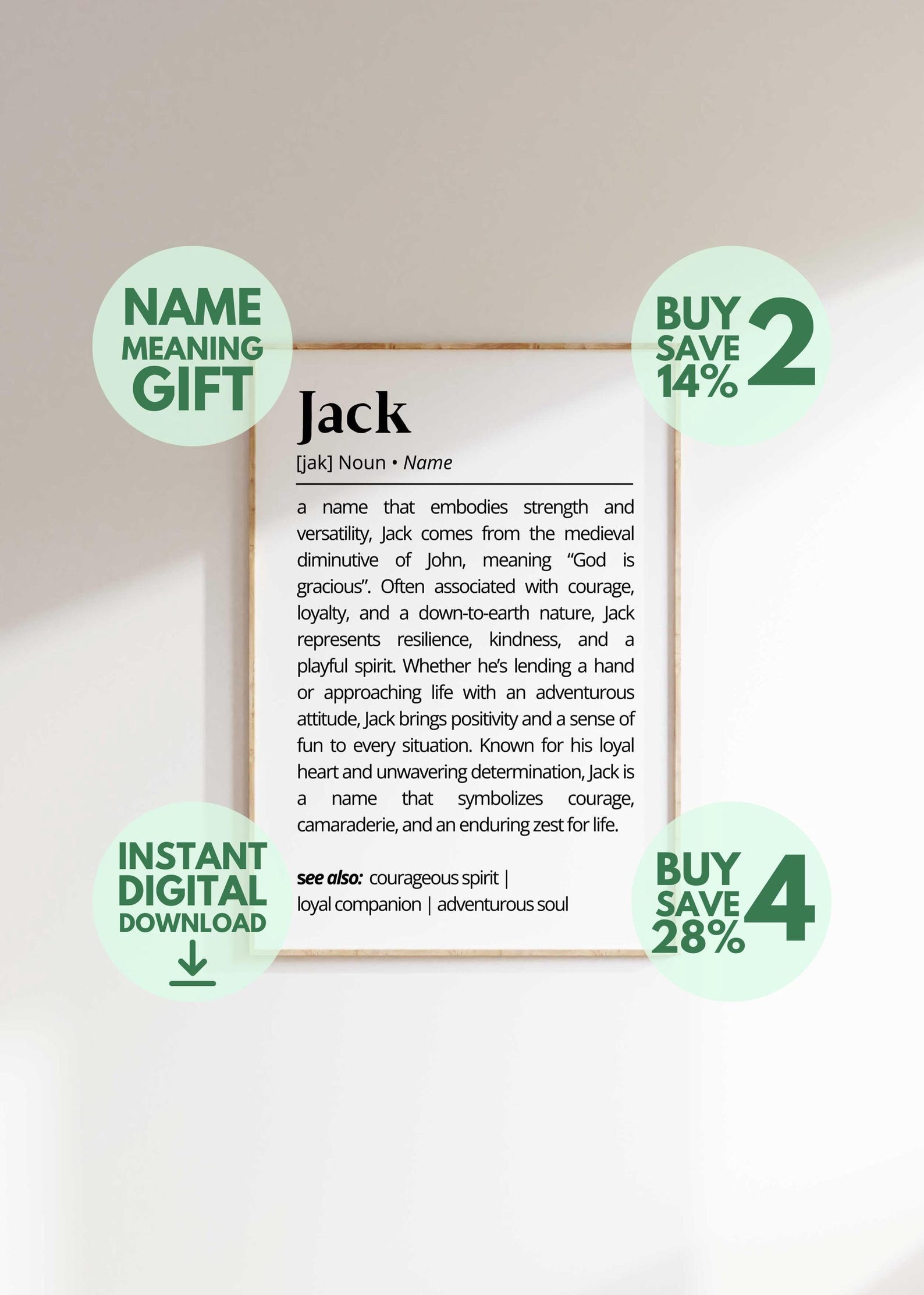 Jack Name Label Jack Name Meaning Print | Personalized Baby Name Sign | Nursery Wall ...