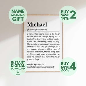 Michael name meaning, Michael name sign, Michael nursery wall art, Michael baby name sign, gift for son, baby name sign, nursery name sign, gifts for him, gifts for men, personalized gifts for men, birthday gift for him, name wall art, printable wall art, gift for husband, anniversary gift for him