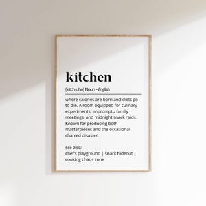 Funny Kitchen Definition Print: Chef&#39;s Playground Wall Art (Digital Download)