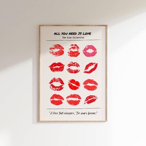Kiss Collection Print: All You Need is Love, Romantic Lips (Digital Download)