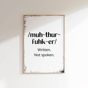 Funny Swear Word Phonetic Print: Sarcastic Typography Wall Art (Digital Download)