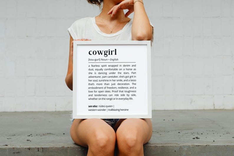Cowgirl Definition Art Print: Funny Western Wall Decor (digital