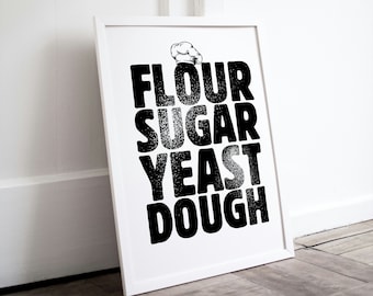 Minimalist Bakery Poster: Kitchen Typography Art (Digital Download)