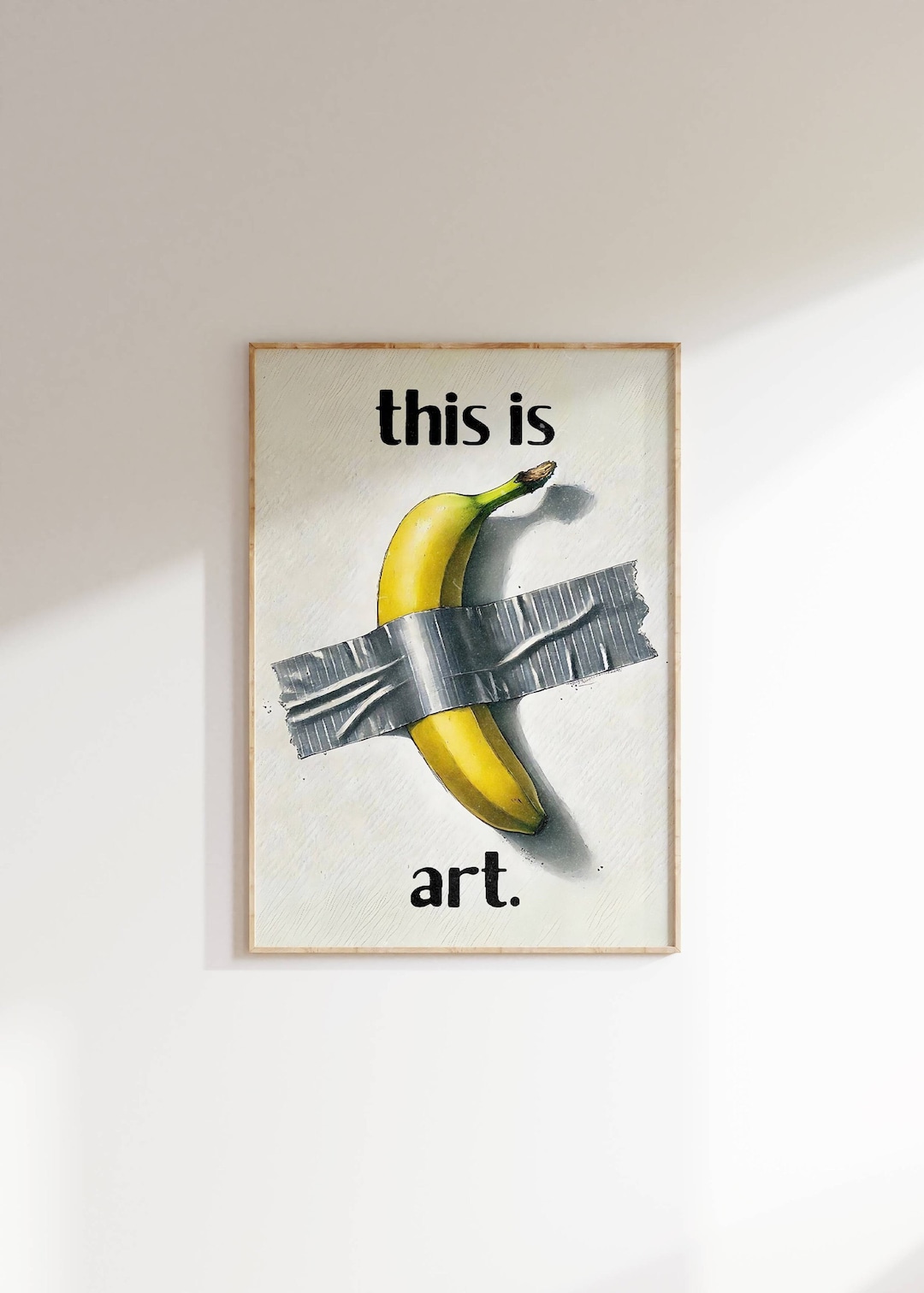 Funny Banana Duct Tape Art Print: Quirky Kitchen Wall Decor