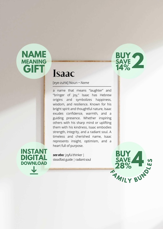 Isaac Name Meaning Print | Personalized Gift | Nursery Wall Art