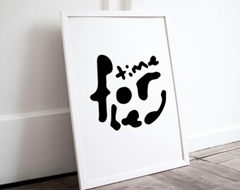 Time For Bed Print: Minimalist Bedroom Wall Art (Digital Download)
