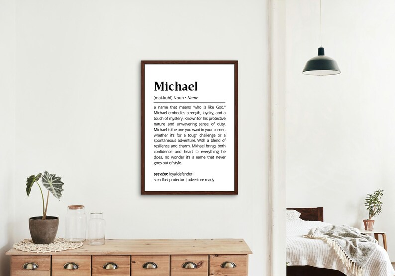 Michael name meaning, Michael name sign, Michael nursery wall art, Michael baby name sign, gift for son, baby name sign, nursery name sign, gifts for him, gifts for men, personalized gifts for men, birthday gift for him, name wall art, printable wall art, gift for husband, anniversary gift for him