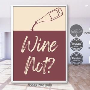Wine Wall art Modern Print Fun Kitchen Decor Bar Cart Wine Poster Quote drinking Funny drinking quotes Text art Typography as art Red Wine