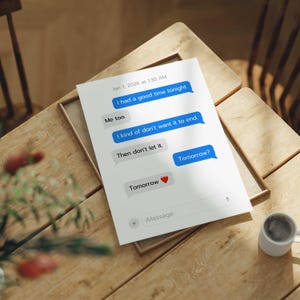 Custom iMessage Text Art Print: Personalized Chat Poster (Digital Download)
