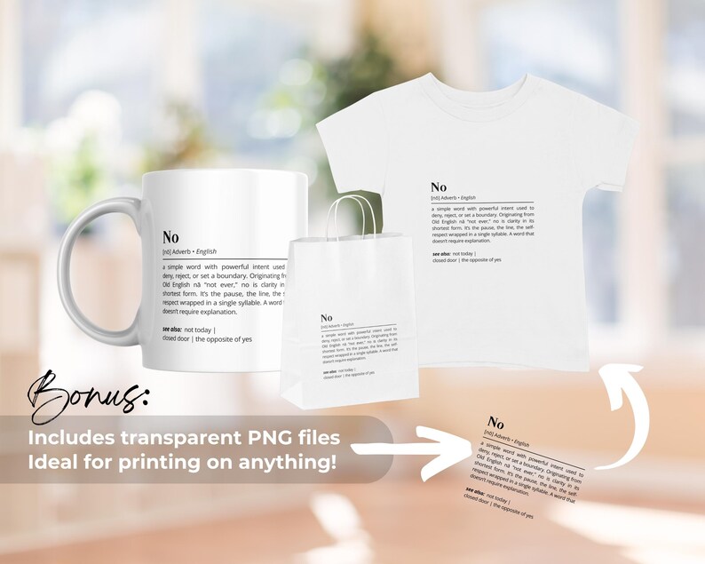 No Definition Printable Wall Art Empowering Typography as Art Poster The Meaning of No Minimalist Boundary Quote Print Fun Home Gift Decor