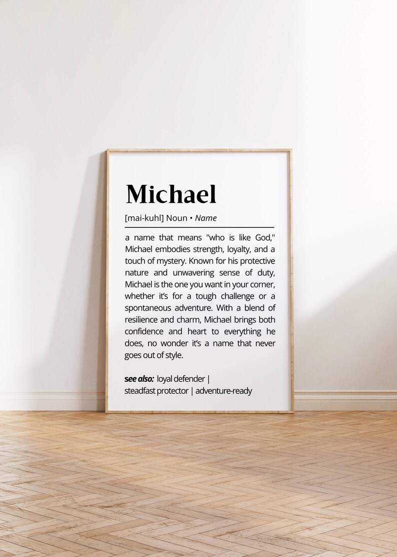 Michael name meaning, Michael name sign, Michael nursery wall art, Michael baby name sign, gift for son, baby name sign, nursery name sign, gifts for him, gifts for men, personalized gifts for men, birthday gift for him, name wall art, printable wall art, gift for husband, anniversary gift for him