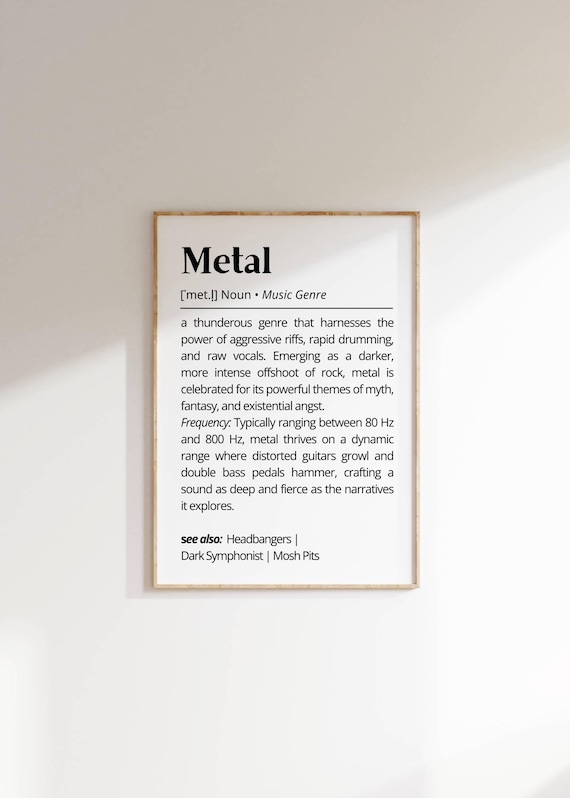 Metal Music Definition Print: Typography Wall Art (digital