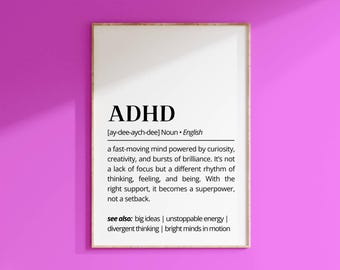 ADHD Definition Art Print: Neurodiversity Awareness (Digital Download)
