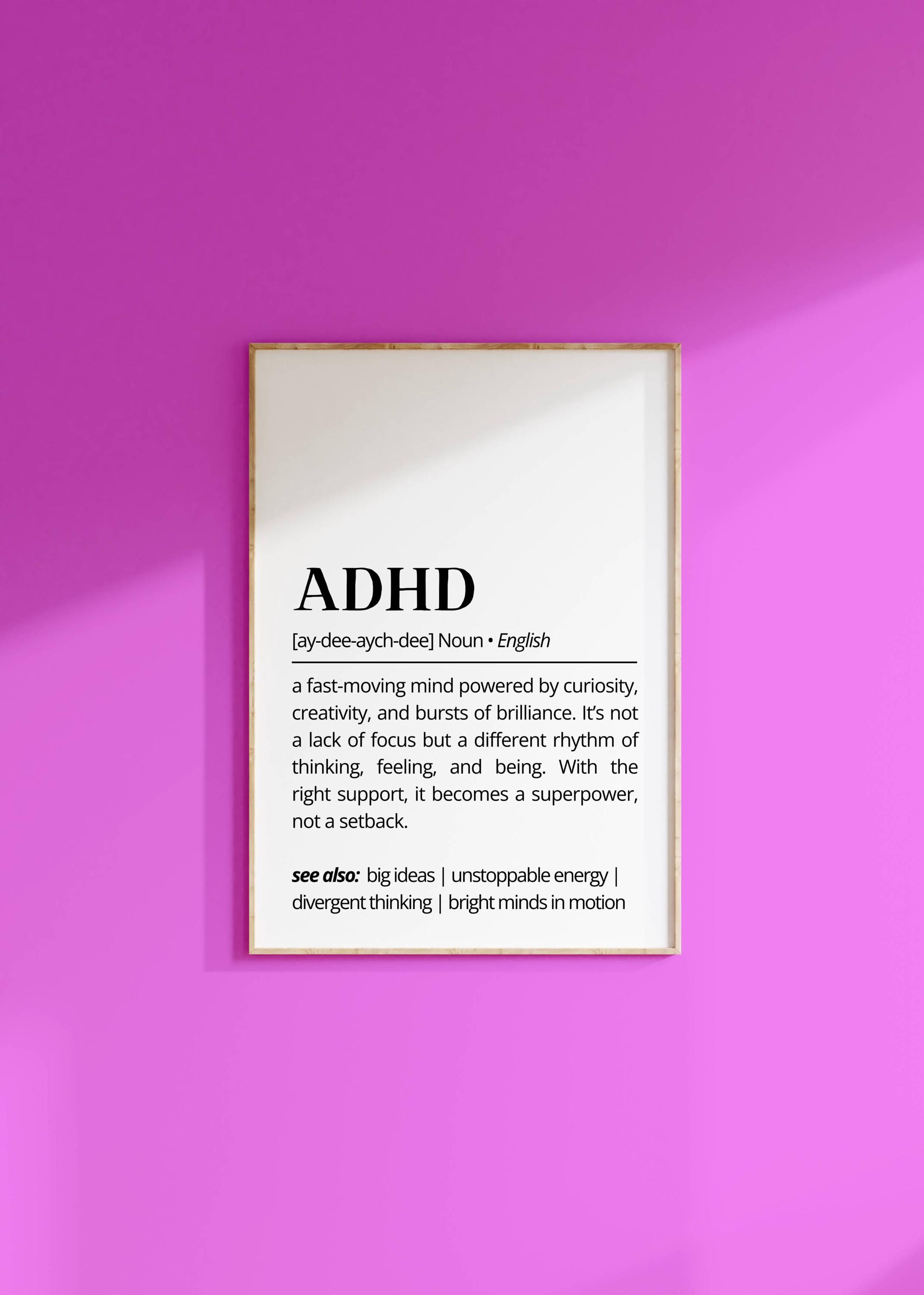 ADHD Definition Art Print: Neurodiversity Awareness (digital Download ...