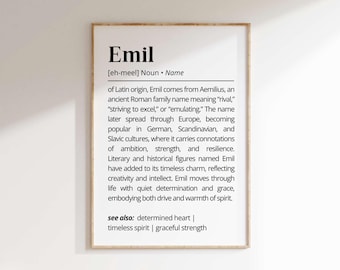 Emil Name Meaning Print | Personalized Gift | Nursery Wall Art | Instant Digital Download