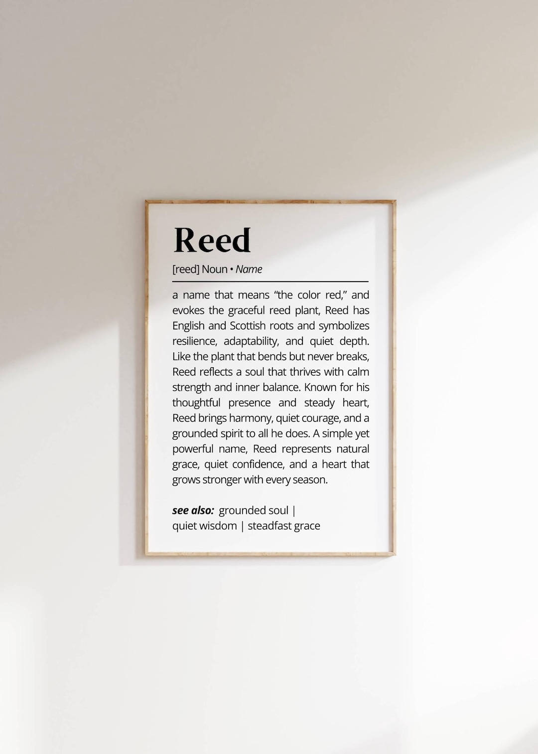 Profile Reed Meaning Reed Name Meaning Print | Personalized Gift | Nursery Wall Art ...