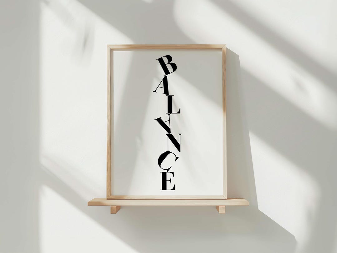 Typography Design Balance Balance Typography Art Print: Modern Abstract Wall Decor (digital ...