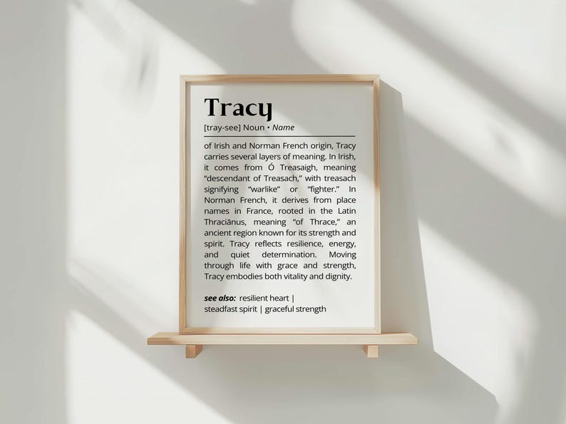 Tracy Name Meaning Wall Art: Personalized Printable Typography Print Gift Idea (Digital Download)