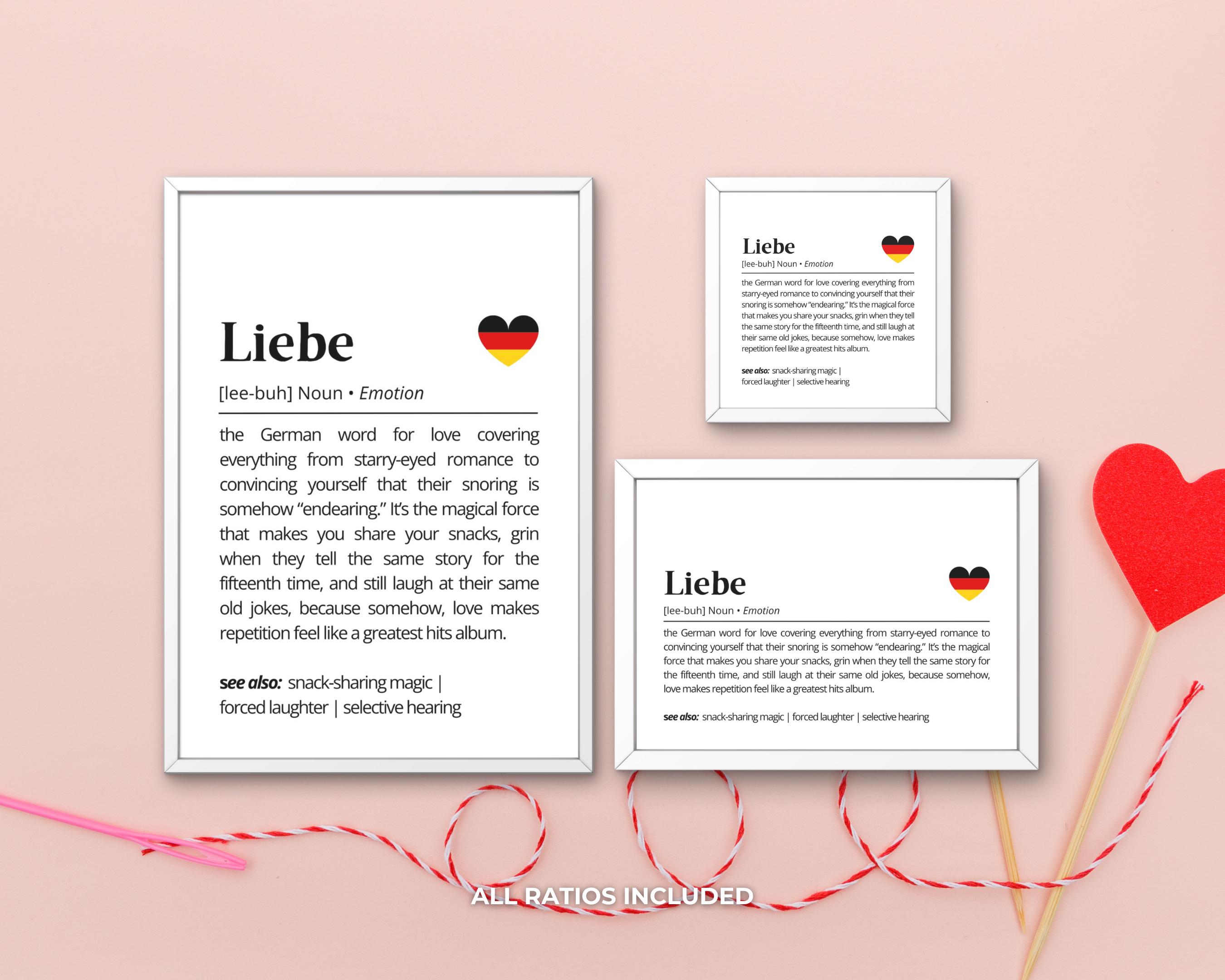 Liebe Definition Print: Funny German Love Quote (digital Download