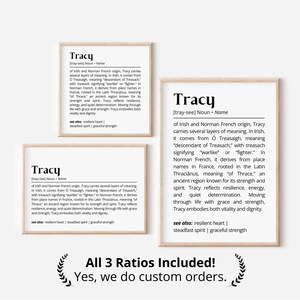 Tracy Name Meaning Wall Art: Personalized Printable Typography Print Gift Idea (Digital Download)