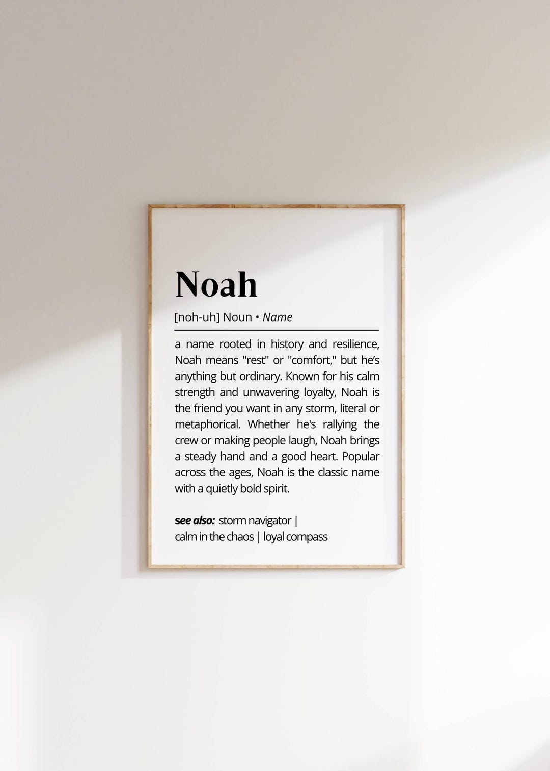 Noah Name Meaning Art: Personalized Nursery Decor (digital Download) - Etsy