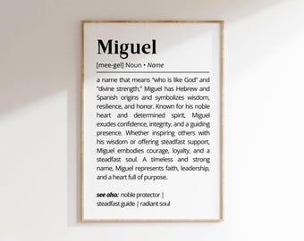Miguel Name Meaning Print | Personalized Gift | Nursery Wall Art | Instant Digital Download