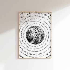 Basketball Wall Art Print Sports Motivational Typography Poster Basketball Game Quotes Decor Modern Black&White Gift Art for Home Gym Dorm