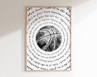 Basketball Typography Art Print: Motivational Sports Decor (Digital Download)