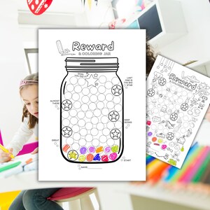 Printable Set of 2 Reward and Coloring Chart for Kids Fun Gift Reward ...