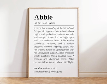 Abbie Name Meaning Print | Personalized Gift | Nursery Wall Art | Instant Digital Download