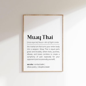 Muay Thai Definition Art Print: Minimalist Fighting Decor (Digital Download)