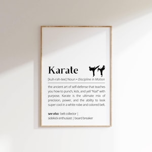 Karate Definition Print: Minimalist Dojo Wall Art (Digital Download)