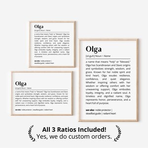Olga Name Definition Wall Art Personalized Name Meaning Minimalist ...