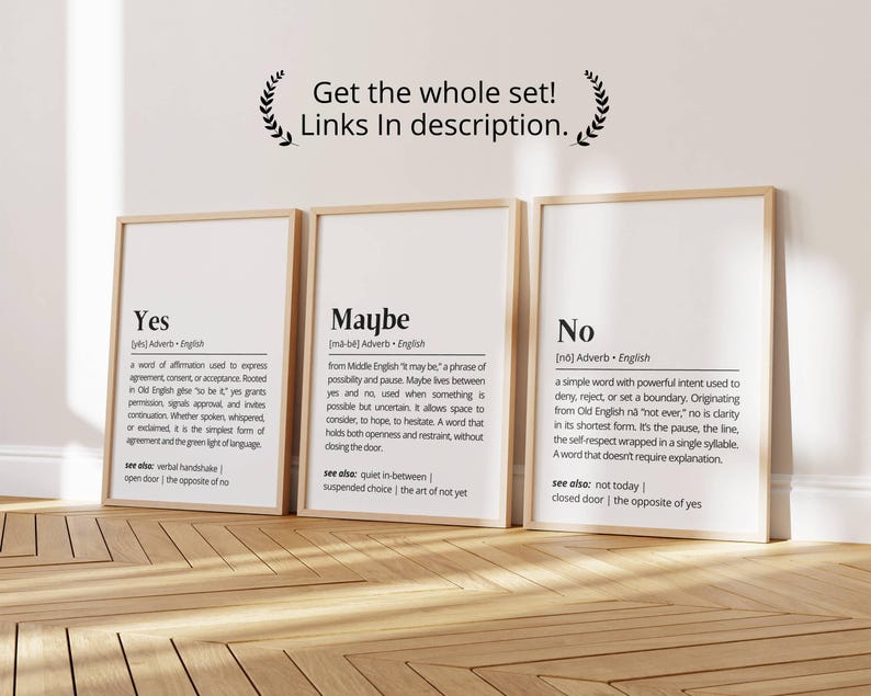 No Definition Printable Wall Art Empowering Typography as Art Poster The Meaning of No Minimalist Boundary Quote Print Fun Home Gift Decor