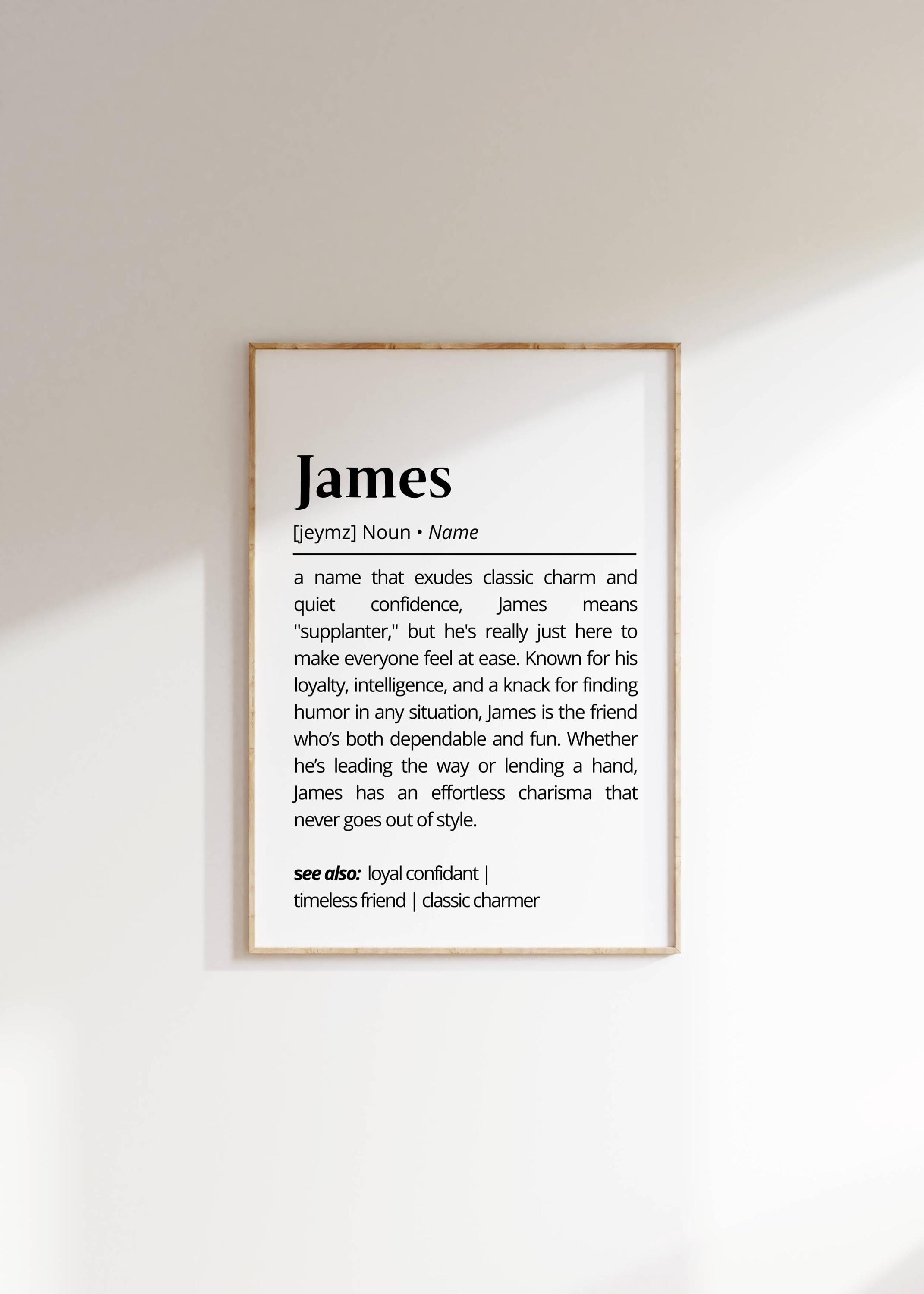James Name Meaning Print | Personalized Gift | Nursery Wall Art
