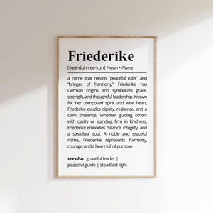 Friederike Name Definition Print: Personalized Typography (Digital Download)