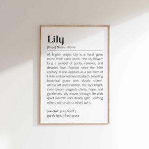 Lily Name Meaning - Etsy