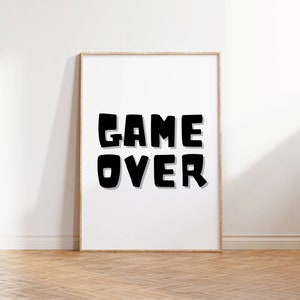 Game Over Retro Poster: Gamer Room Wall Art (Digital Download)